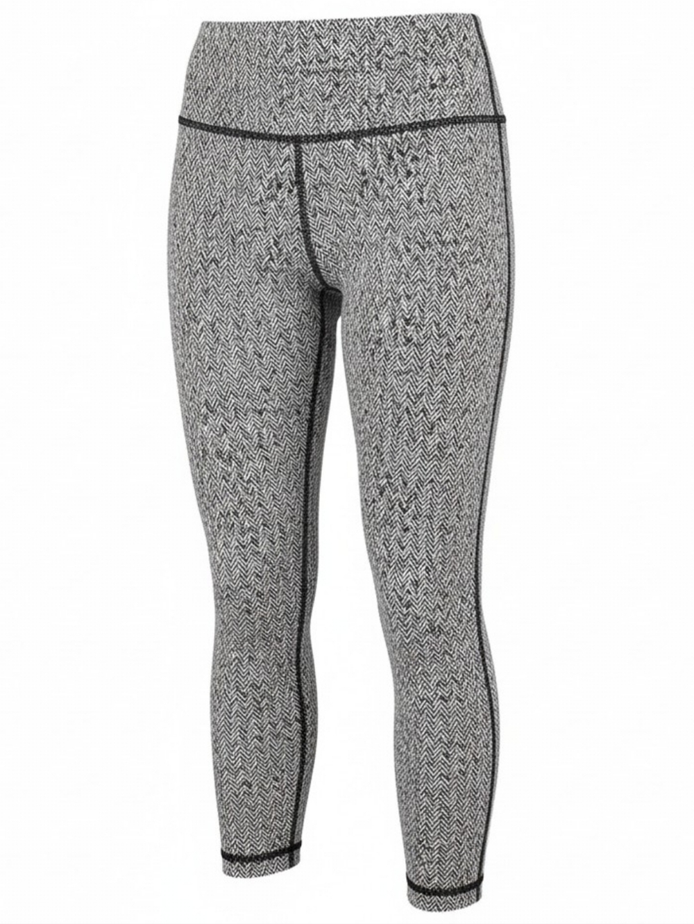 Lululemon Black White Patterned Leggings Size 6 High Rise Textured Yoga Athletic